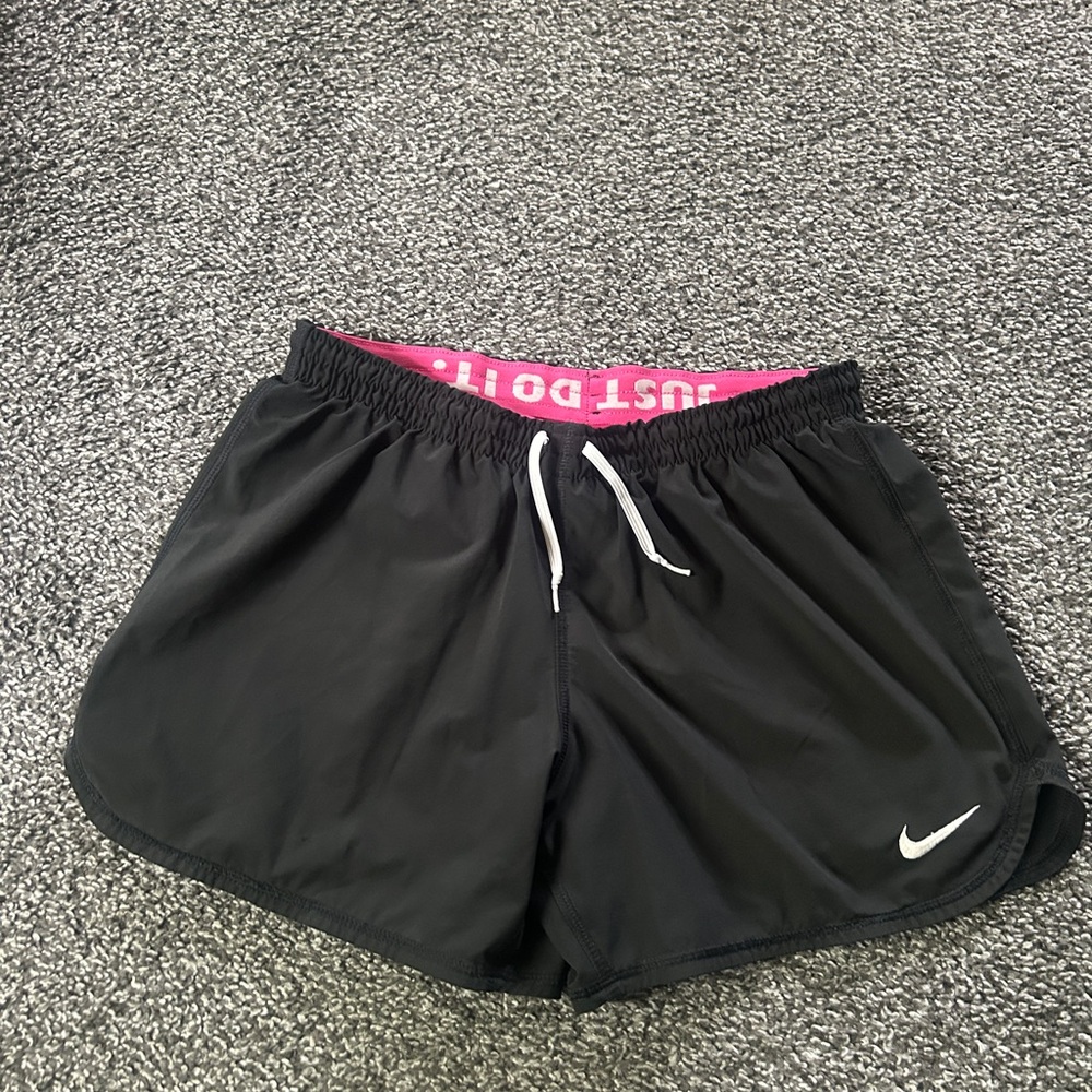 Nike Women's Black and Pink Athletic Shorts
